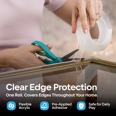 Clear 16ft Furniture Edge Guard for Child Proofing, Transparent, Thick and Soft