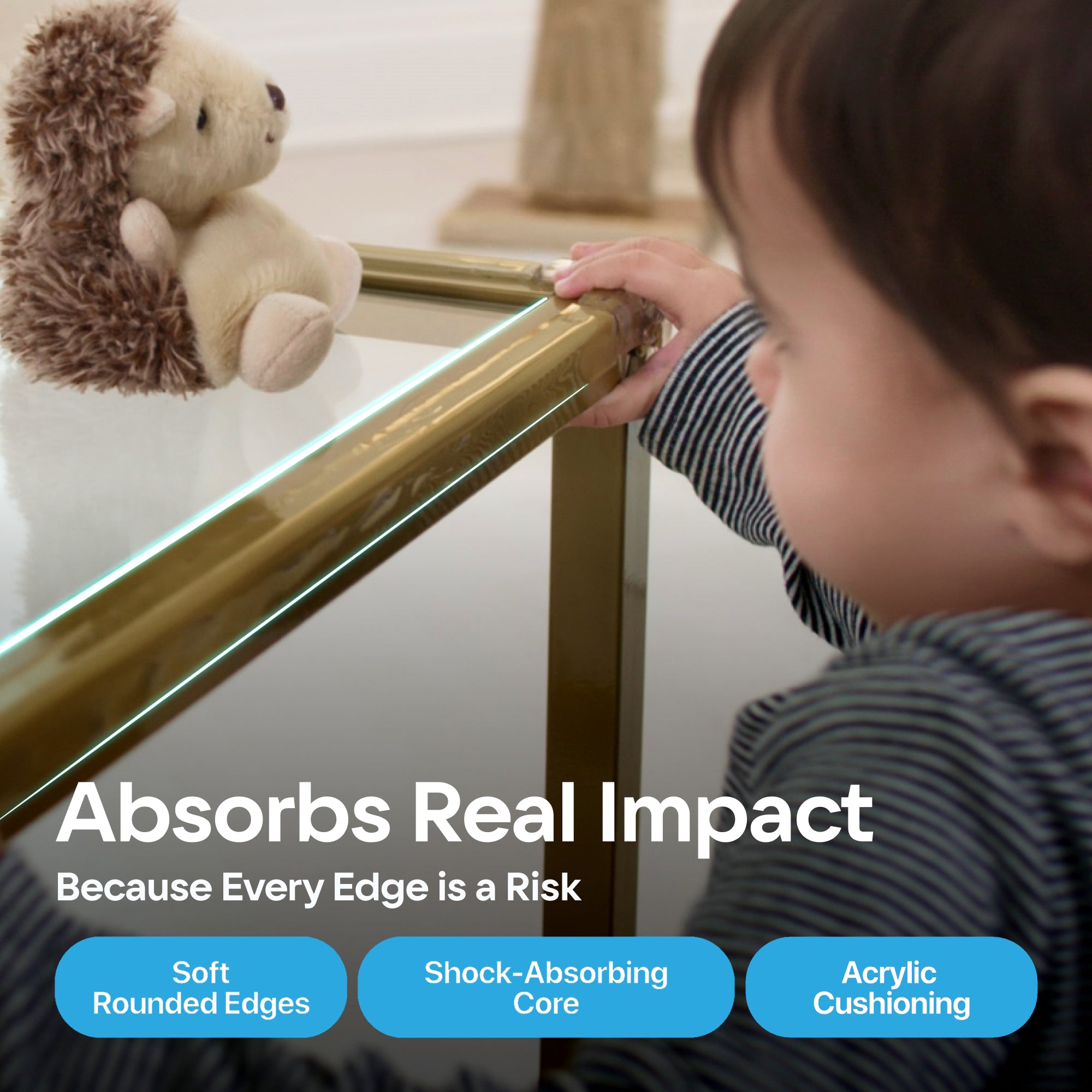 Clear 16ft Furniture Edge Guard for Child Proofing, Transparent, Thick and Soft