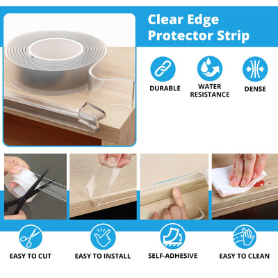 Clear 16ft Furniture Edge Guard for Child Proofing, Transparent, Thick and Soft