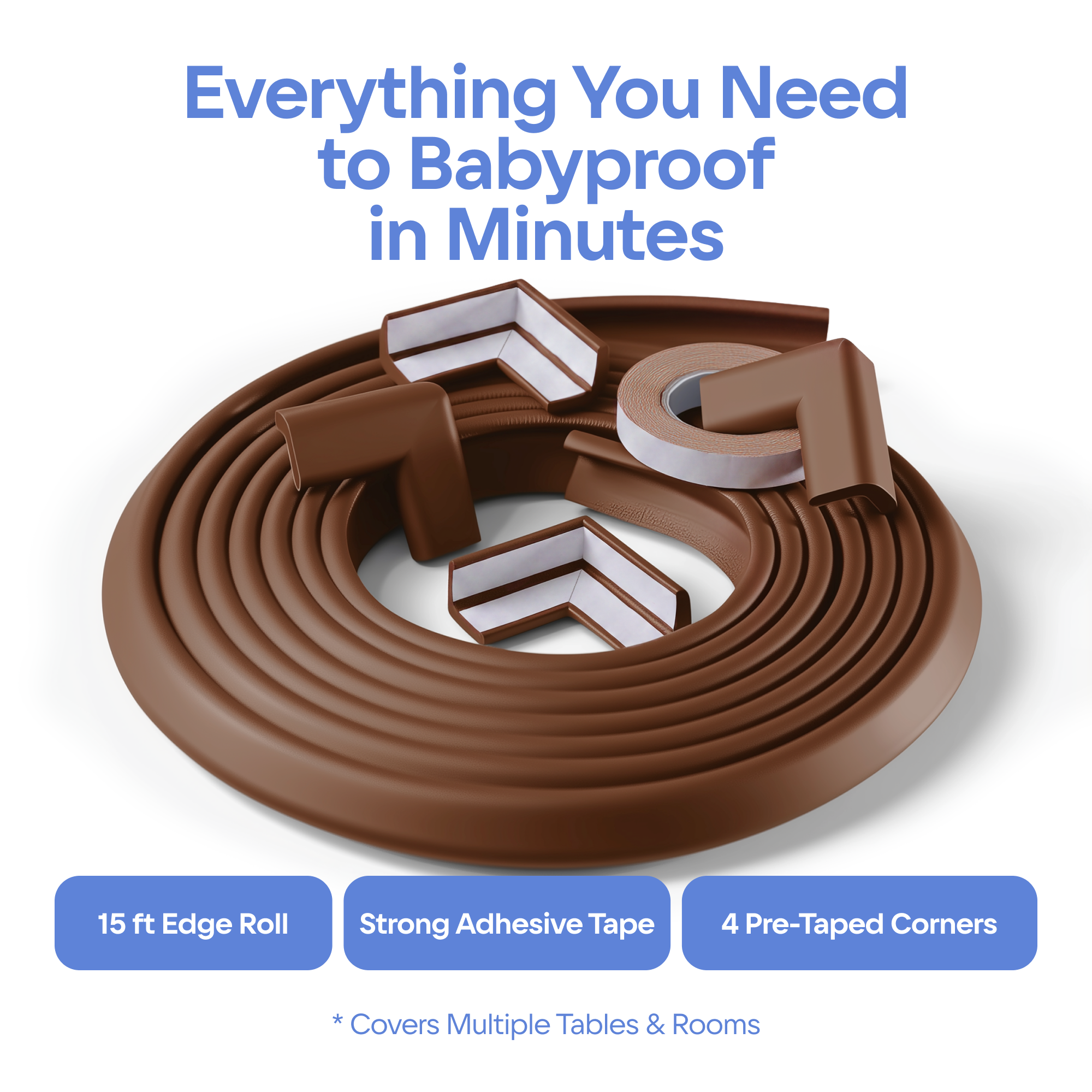 15ft Furniture Edge and 4 Corner Guards Foam Set