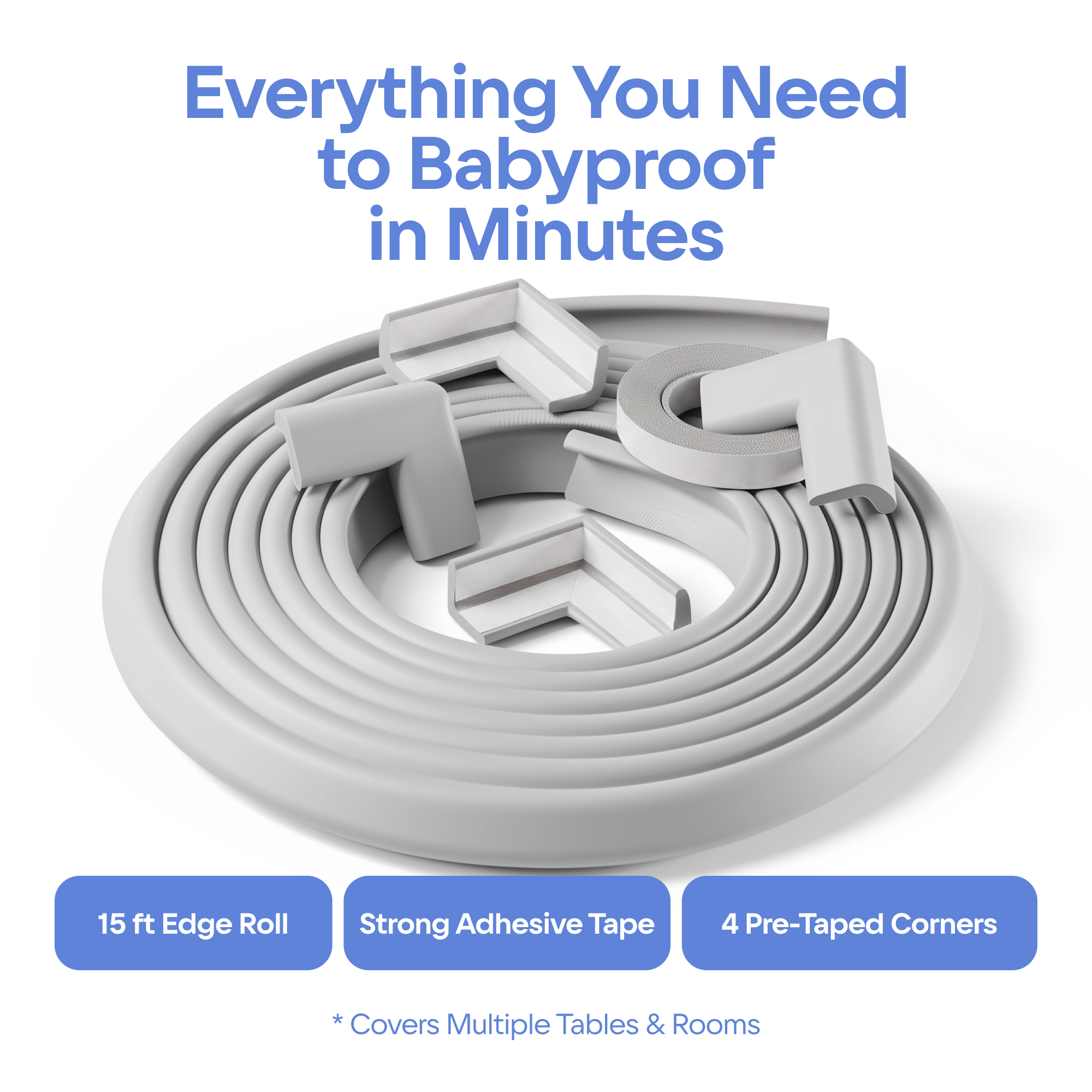 15ft Furniture Edge and 4 Corner Guards Foam Set