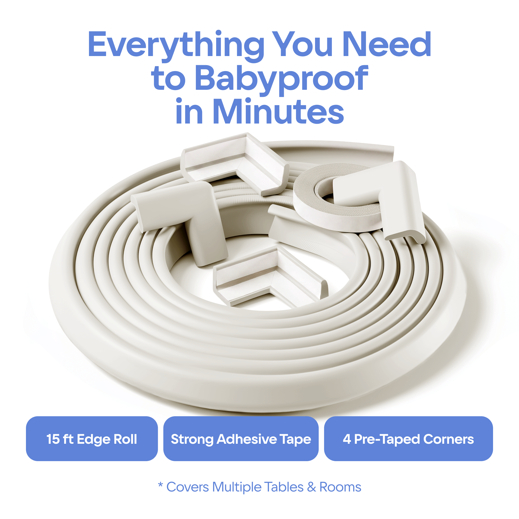 15ft Furniture Edge and 4 Corner Guards Foam Set