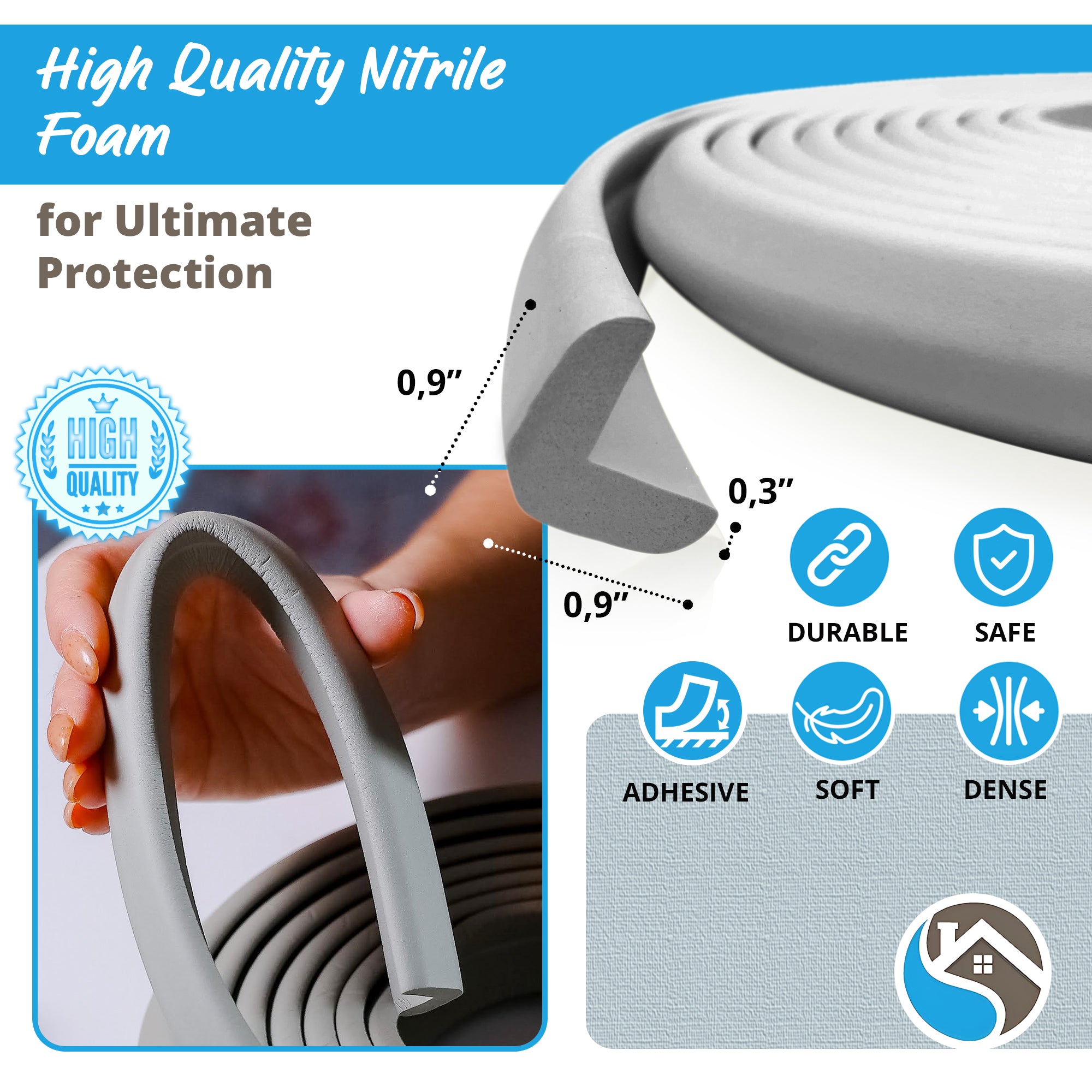 18ft Furniture Edge and 8 Corner Guards Foam Set